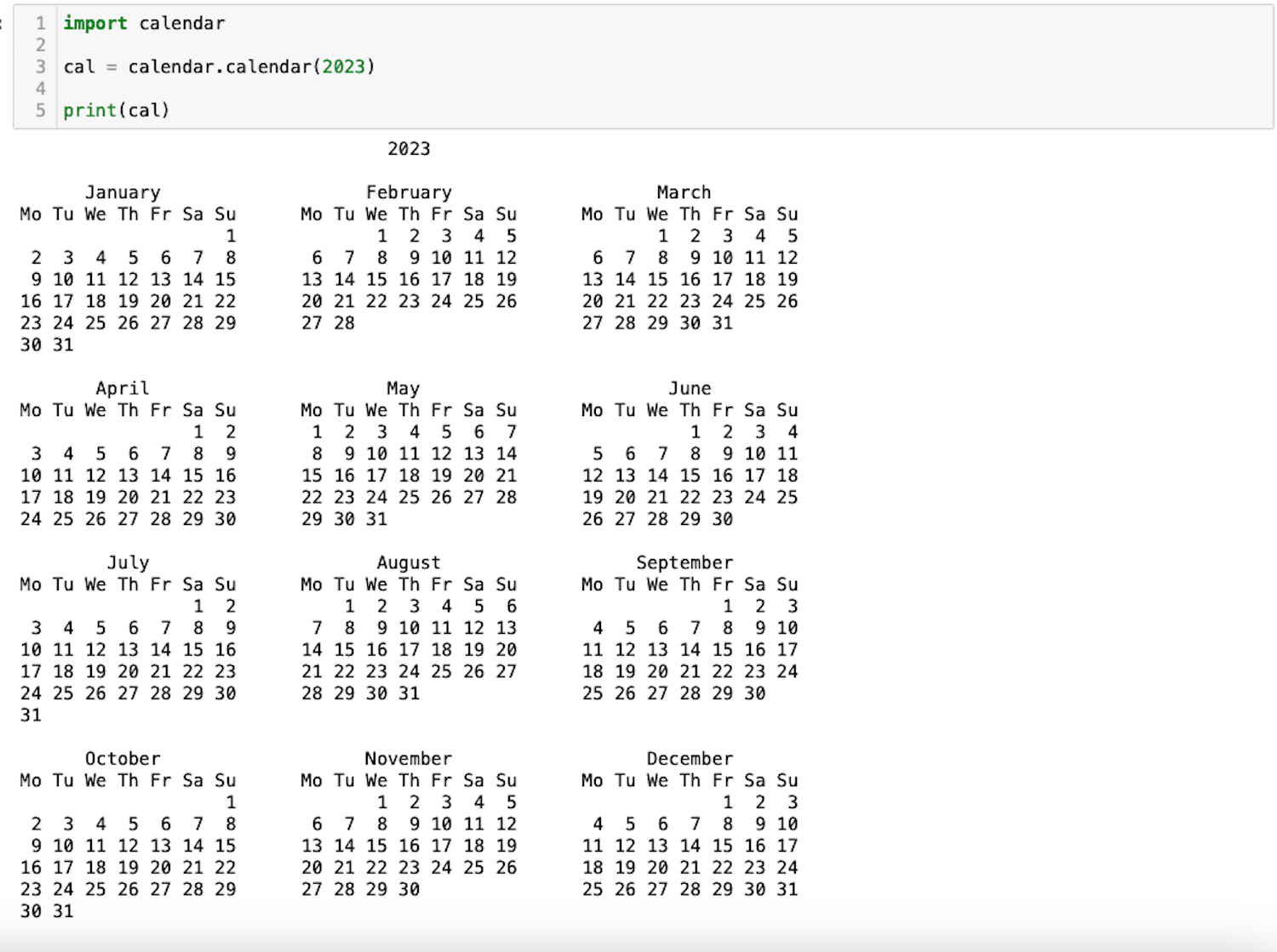 【Python基礎】カレンダーを表示するcalenderモジュール | 3PySci